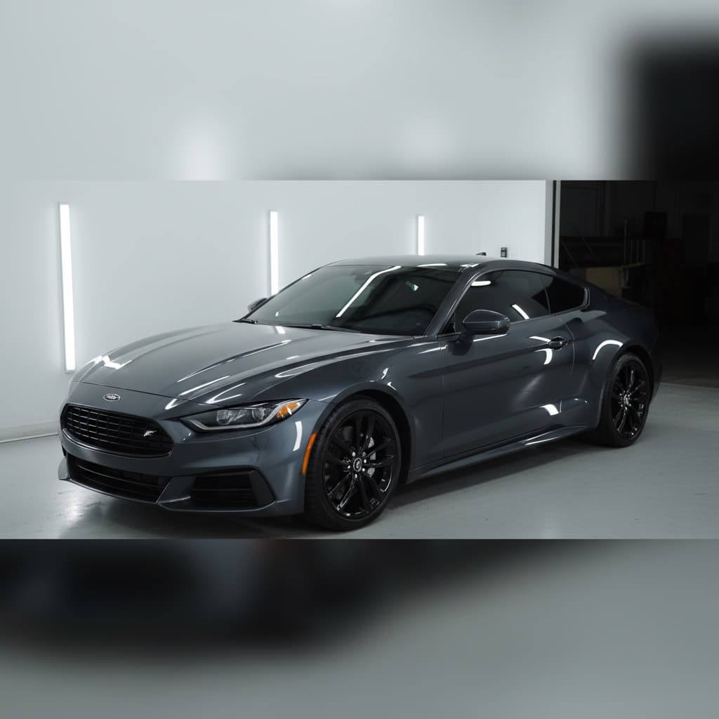 Modern sport coupe with premium ceramic-tinted windows inside the Tint N Glass service bay